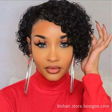 Unprocessed virgin Brazilian cuticle aligned hair cuticle aligned bundles raw shrot kinky curly  human hair wigs